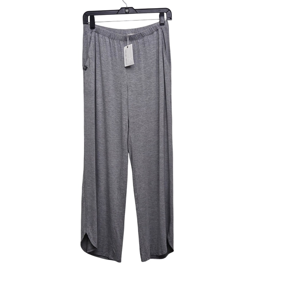 Barefoot Dreams Crop Pant S Gray Ultra Soft Jersey Curved Hem Malibu Lounge